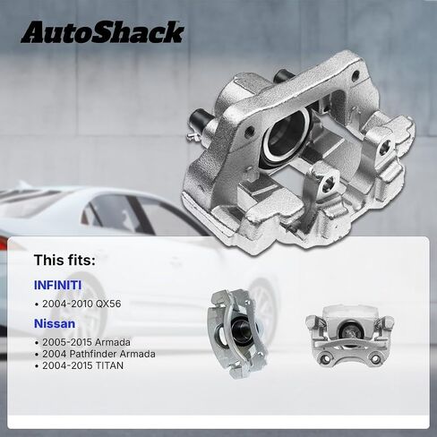 AutoShack Rear Brake Calipers Set of Assembly Replacement for 2004 Nissan Pathfinder Armada 2004-2015 TITAN 2005-2015 Armada 2004-2010 INFINITI QX56 4WD RWD Driver and Passenger Side BC30050PR in Saudi Arabia
