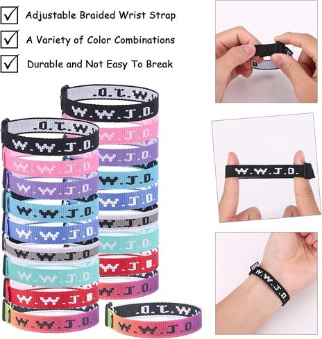 MOZAKA 60PCS WWJD Bracelet Pack, Christian Gifts Adjustable Wristbands, WWJD Jesus Bracelets Bulk - What Would Jesus Do Bracelet for Women Men in Saudi Arabia