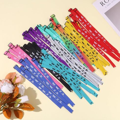 MOZAKA 60PCS WWJD Bracelet Pack, Christian Gifts Adjustable Wristbands, WWJD Jesus Bracelets Bulk - What Would Jesus Do Bracelet for Women Men in Saudi Arabia