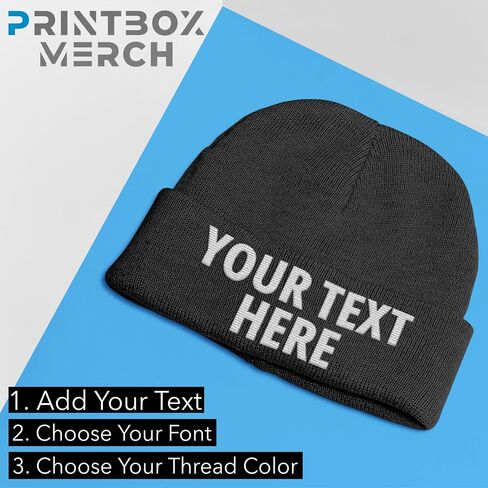 Custom Beanie Hat for Men Women, Add Your Text, Fully Embroidered Beanie, Small Business Promotional School Headwear Winter in Saudi Arabia