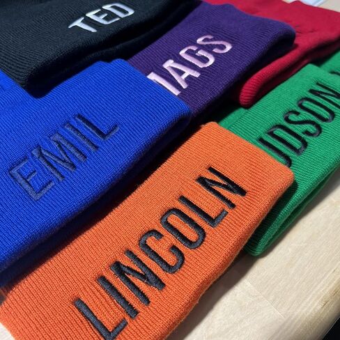 Custom Beanie Hat for Men Women, Add Your Text, Fully Embroidered Beanie, Small Business Promotional School Headwear Winter in Saudi Arabia