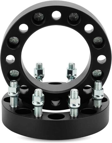 8x6.5 1.5in Wheel Spacer, 8x165.1mm Forged 8 Lug Adapter, Fit for Ford F-250 F-350 1970-1998, for Chevy C20 1975-1987, for C30 K20 1975-1986, for K30 1977-1986, 126.15mm Bore with 9/16"-18 Studs 2pc in Saudi Arabia