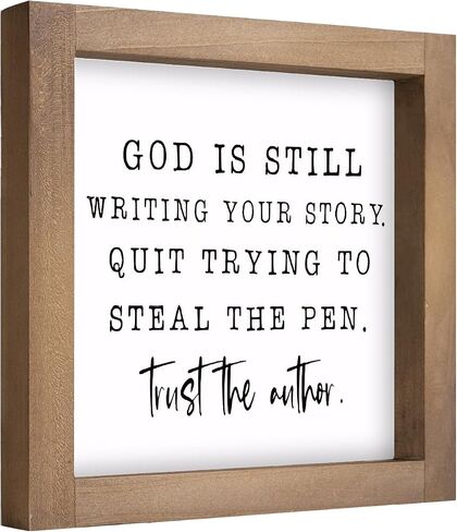 6 Inch Christian Office Decor Sign, Wood Framed God Is Still Writing Your Story Decorative Inspirational Signs Gift for Coworkers, Indoor Home Desk Cubicle Table Shelf Accessories in Saudi Arabia