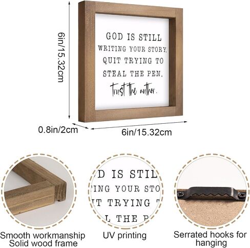6 Inch Christian Office Decor Sign, Wood Framed God Is Still Writing Your Story Decorative Inspirational Signs Gift for Coworkers, Indoor Home Desk Cubicle Table Shelf Accessories in Saudi Arabia