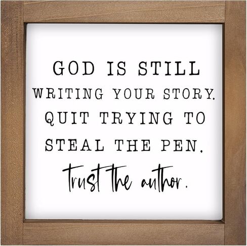6 Inch Christian Office Decor Sign, Wood Framed God Is Still Writing Your Story Decorative Inspirational Signs Gift for Coworkers, Indoor Home Desk Cubicle Table Shelf Accessories in Saudi Arabia