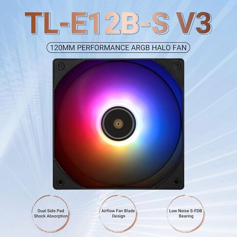 Thermalright TL-E12B V3 120mm CPU Fan, Computer Case Fan, Quiet 4pin PWM PC Fan, 2000RPM, Cooler Fan, for S-FDB Bearing CPU Cooling Fan,Matte Black CPU Air Fan in Saudi Arabia