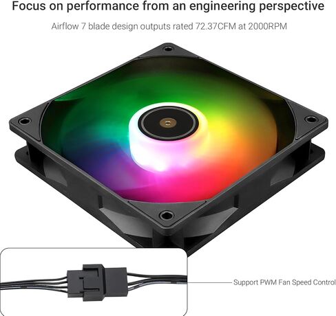 Thermalright TL-E12B V3 120mm CPU Fan, Computer Case Fan, Quiet 4pin PWM PC Fan, 2000RPM, Cooler Fan, for S-FDB Bearing CPU Cooling Fan,Matte Black CPU Air Fan in Saudi Arabia
