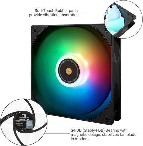 Thermalright TL-E12B V3 120mm CPU Fan, Computer Case Fan, Quiet 4pin PWM PC Fan, 2000RPM, Cooler Fan, for S-FDB Bearing CPU Cooling Fan,Matte Black CPU Air Fan in Saudi Arabia