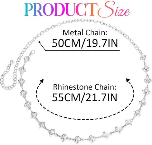 Cosydays Silver Rhinestone Belt chain chain chain fashion bling bling bress bress for women in Saudi Arabia