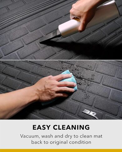 3D Maxpider Custom Fit All-Weather خلف واقي المقعد الثاني وبطانة البضائع لعام 2020-2021 Tesla Model Y 5 مقاعد-Kagu Rubber (أسود) in Saudi Arabia