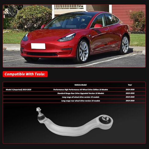104435900A Front Lower Arm Bend Right Compatible with Tesla Model 3 3 2017-2023 Model Y 2020-2023 Peat# 104435900A in Kuwait