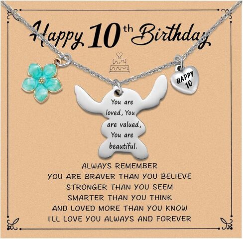 Ukodnus 6-10 Year Old Birthday Necklace Gifts, You are Loved Valued Beautiful Gift, Birthday Jewelry Gift for Daughter Granddaughter Niece in Saudi Arabia