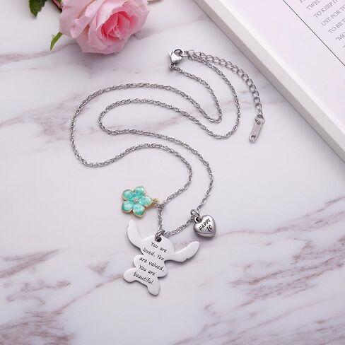 Ukodnus 6-10 Year Old Birthday Necklace Gifts, You are Loved Valued Beautiful Gift, Birthday Jewelry Gift for Daughter Granddaughter Niece in Saudi Arabia
