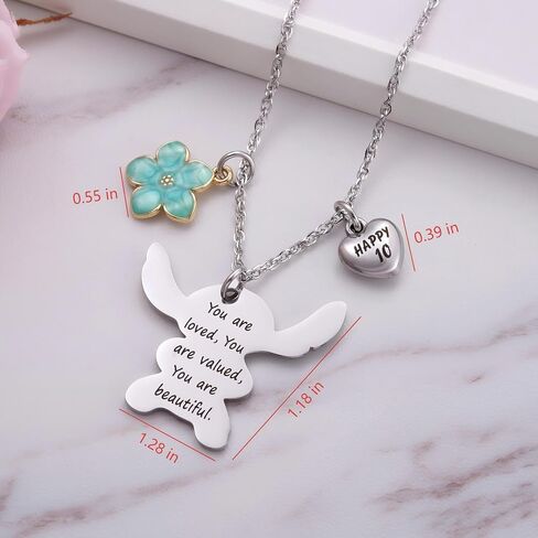 Ukodnus 6-10 Year Old Birthday Necklace Gifts, You are Loved Valued Beautiful Gift, Birthday Jewelry Gift for Daughter Granddaughter Niece in Saudi Arabia