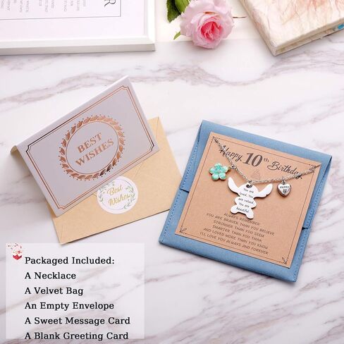 Ukodnus 6-10 Year Old Birthday Necklace Gifts, You are Loved Valued Beautiful Gift, Birthday Jewelry Gift for Daughter Granddaughter Niece in Saudi Arabia