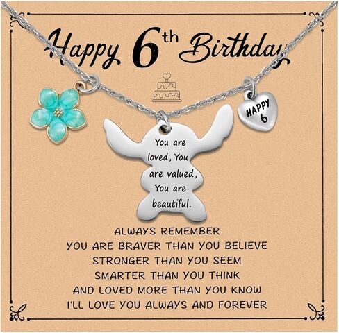 Ukodnus 6-10 Year Old Birthday Necklace Gifts, You are Loved Valued Beautiful Gift, Birthday Jewelry Gift for Daughter Granddaughter Niece in Saudi Arabia