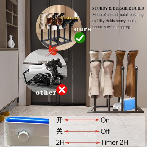 Boot Rack with Drying, Deodorization,Heavy Duty Anti Rollover and Storage Functions, Suitable for Various Boots, Shoes, Gloves, Helmets, With Multifunctional Portable Dryer 600w in Kuwait