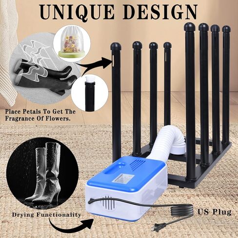 Boot Rack with Drying, Deodorization,Heavy Duty Anti Rollover and Storage Functions, Suitable for Various Boots, Shoes, Gloves, Helmets, With Multifunctional Portable Dryer 600w in Kuwait