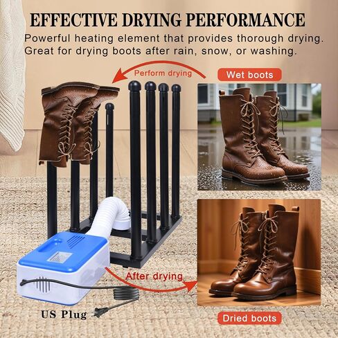 Boot Rack with Drying, Deodorization,Heavy Duty Anti Rollover and Storage Functions, Suitable for Various Boots, Shoes, Gloves, Helmets, With Multifunctional Portable Dryer 600w in Kuwait