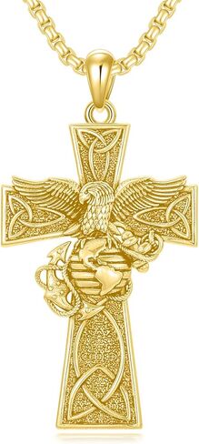 قلادة المارينز كروس للرجال 925 الجنيه الاسترليني سيلفر مارينز مجوهرات عيد ميلاد سلتيك للزوج الأب in Kuwait