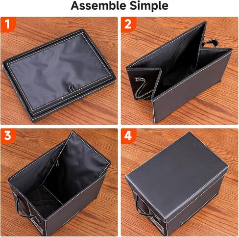 2-Pack 7-Inch Vinyl Record Storage Boxes – Black Faux Leather Record Holder & Case with Lid – Compact Storage Crate for Singles, EPs, Vinyl Rolls, and Accessories in Kuwait