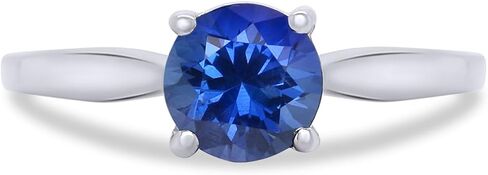 خاتم جولة Affy Round Simpliced Solitaire في الذهب 14K على الفضة الاسترليني (1 CT) in Kuwait