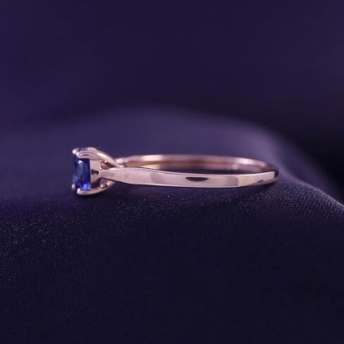 خاتم جولة Affy Round Simpliced Solitaire في الذهب 14K على الفضة الاسترليني (1 CT) in Kuwait