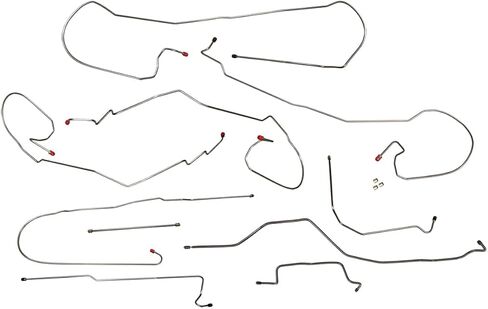 Inline Tube Compatible with 1999-02 Chevrolet GMC Truck 2WD 1500 All Cab & Bed Sizes Complete Brake Line Kit 10pc, Stainless in Saudi Arabia
