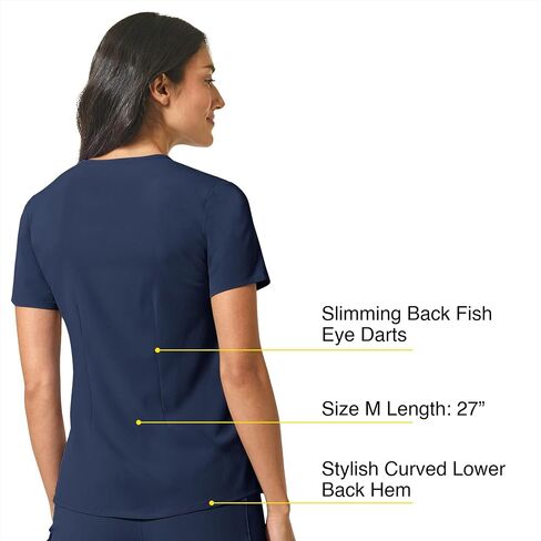 WonderWink Womens Mandarin Collar Tuck-in Top, Black, Small US in Saudi Arabia