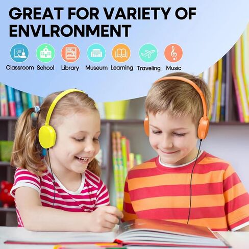 12 Pack Kids Classroom Headphones Bulk for School Students, Wholesale Wired Durable Earphones Class Set for Children Toddler Teens Boys Girls and Adult (HY104,Black) in Saudi Arabia