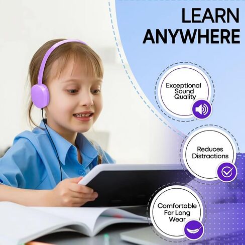 12 Pack Kids Classroom Headphones Bulk for School Students, Wholesale Wired Durable Earphones Class Set for Children Toddler Teens Boys Girls and Adult (HY104,Black) in Saudi Arabia