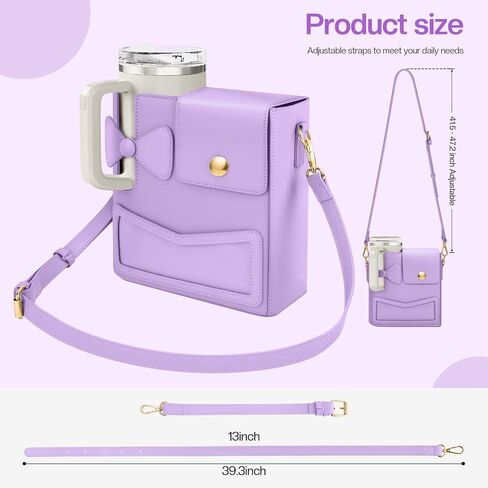 TCJJ Crossbody Bag for Stanley Cup Purse, Outdoor Portable Water Bottle Holder with Adjustable Shoulder Strap，2025 New Accessories for Stanley Cup Pink in Saudi Arabia