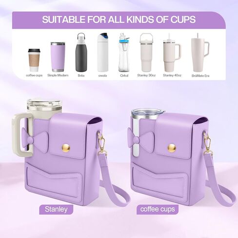 TCJJ Crossbody Bag for Stanley Cup Purse, Outdoor Portable Water Bottle Holder with Adjustable Shoulder Strap，2025 New Accessories for Stanley Cup Pink in Saudi Arabia