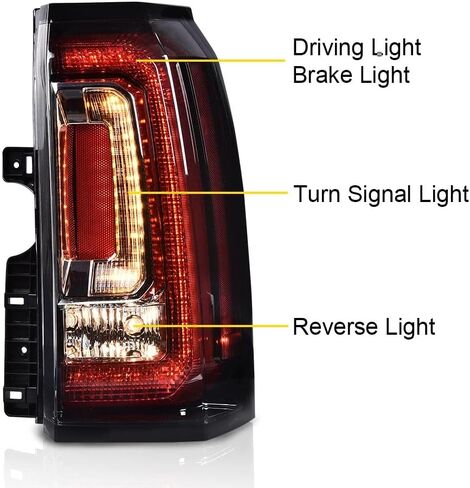 CHEDA LED LED LEV مع لمبة متوافقة مع GMC Yukon/Yukon XL 2015-2018 سائق وجانب الراكب 1 CAPA ، 84536243 ، GM2801268 ، 84536242 ، GM2800268 تجميع المصباح الخلفي TRASEROS TRASEROS CONCLUNTO in Kuwait