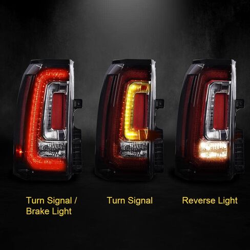 CHEDA LED LED LEV مع لمبة متوافقة مع GMC Yukon/Yukon XL 2015-2018 سائق وجانب الراكب 1 CAPA ، 84536243 ، GM2801268 ، 84536242 ، GM2800268 تجميع المصباح الخلفي TRASEROS TRASEROS CONCLUNTO in Kuwait