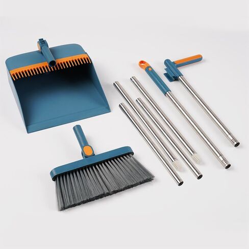 مكنسة خارجية شديدة التحمل بعرض 17.7 بوصة، شعيرات قاسية، منطقة كنس مزدوجة، مكنسة بمقبض طويل للمرآب والفناء والسطح، تنظف الأوراق والحصى وفضلات الحيوانات الأليفة بسهولة - للاستخدام الداخلي والخارجي in Kuwait