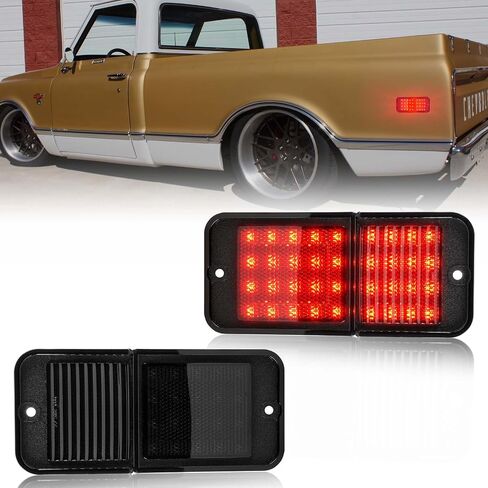 POPMOTORZ Chevy C10 Front LED Bumper Fender Side Marker Lights Assembly for 1968 1969 1970 1971 1972 Chevy C10 / GMC Pickup Trucks C15 C25 C35 Front LED Side Marker Lights Smoked Lens, 2 Pack in Kuwait
