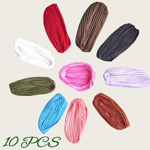 10 PCS أزياء رأس كيميائي لفات للنساء مطاطية عمامة CAP CANCER CAND in Kuwait