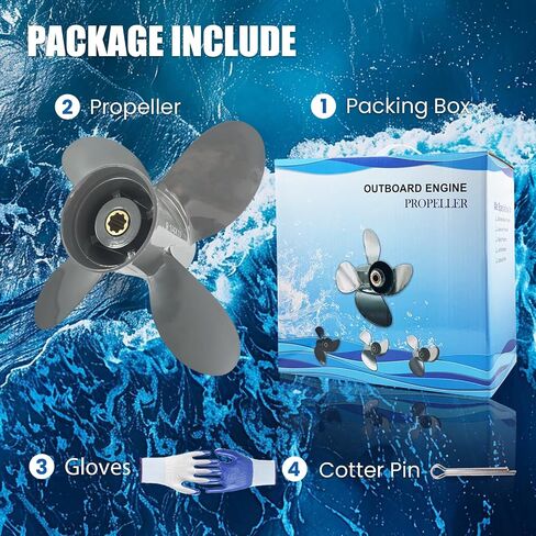 OEM Upgrade Aluminum Outboard Boat Propeller for Honda Engines 8 Spline Tooth 8-20 HP (9 1/4x9) in Saudi Arabia