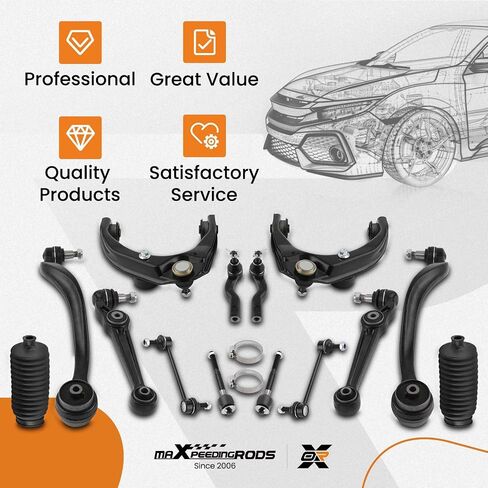 MaxPeedingRods 14 PC مجموعة التعليق الأمامي لفورد Fusion 2010-2012 ل Mercury Milan 2010 2011 لـ Lincoln MKZ 2011 2012 ، قضبان التعادل الداخلية الخارجية في Lincoln MKZ 2011 ، in Kuwait