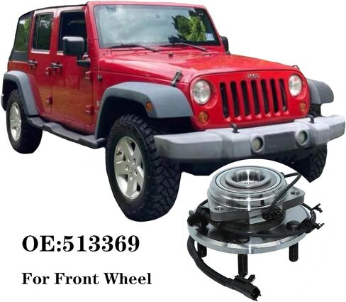 513369 Front Wheel Bearing and Hub Assembly for Jeep Wrangler 2011 2012 2013 2014 2015 2016 2017 ، Wrangler JK 2018 4WD 5Lugs w/abs in Kuwait