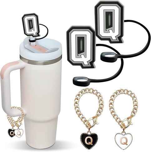 خطاب سحر لكأس ستانلي + غلاف سليكون أولي سليكون القش (2 حزمة) مخصصة للاستماع إلى قلب الوردي معرف السحر الملحقات مقبض 10 مم ستانلي قش 30 40 أوقية. in Kuwait