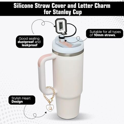 خطاب سحر لكأس ستانلي + غلاف سليكون أولي سليكون القش (2 حزمة) مخصصة للاستماع إلى قلب الوردي معرف السحر الملحقات مقبض 10 مم ستانلي قش 30 40 أوقية. in Kuwait