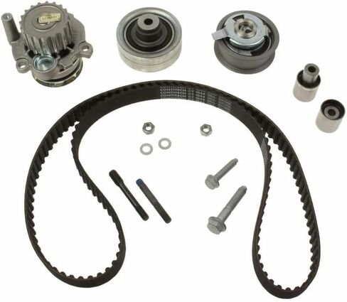 Replacement Engine Timing Belt Kit with Water Pump (Contains Water Pump with Metal Impeller and Timing Belt and Tensioner and 3 Idlers/Engine Code ALH) for Volkswagen (EB119512) in Saudi Arabia