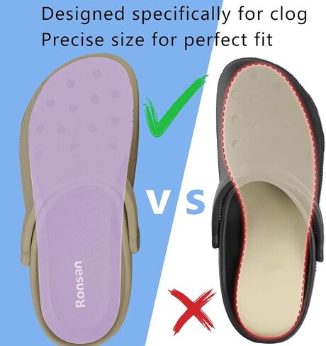 Ronsan Shoe Insoles of Clog Garden Shoes, Extra Wide Barefoot Shoe Inserts Pads for Nurse Shoes, Garden Work Sandals, Thin Replacement Insoles for Women 9 / Men Size 7, Black in Saudi Arabia
