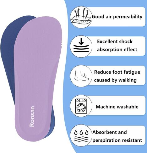 Ronsan Shoe Insoles of Clog Garden Shoes, Extra Wide Barefoot Shoe Inserts Pads for Nurse Shoes, Garden Work Sandals, Thin Replacement Insoles for Women 9 / Men Size 7, Black in Saudi Arabia