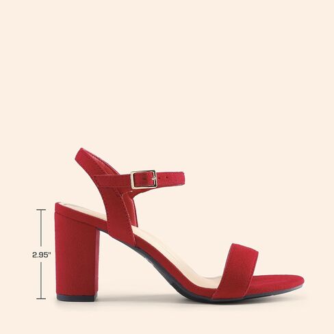 DREAM PAIRS Women's Chunky Heels Block Round Open Toe Ankle Strap Heel Fashion Wedding Party Comfort Dress Sandals Shoes in Kuwait