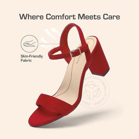 DREAM PAIRS Women's Chunky Heels Block Round Open Toe Ankle Strap Heel Fashion Wedding Party Comfort Dress Sandals Shoes in Kuwait