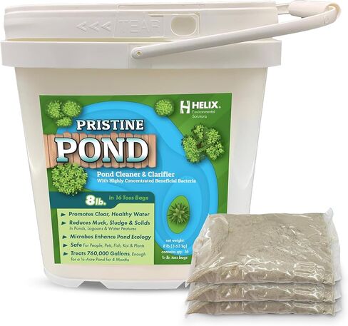Pond Cleaner & Clarifier - Outdoor Pond Treatment to Remove Muck & Sludge w/Natural Pond Bacteria for Clear Water in Outdoor Ponds, Safe for Live Koi Fish & Water Plants, 2.5lbs, Treats 237k Gallons in Kuwait