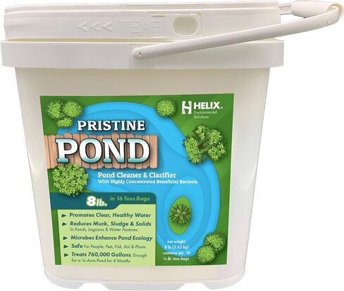 Pond Cleaner & Clarifier - Outdoor Pond Treatment to Remove Muck & Sludge w/Natural Pond Bacteria for Clear Water in Outdoor Ponds, Safe for Live Koi Fish & Water Plants, 2.5lbs, Treats 237k Gallons in Kuwait